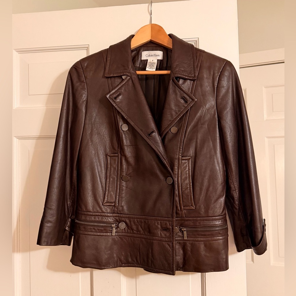 Calvin Klein Brown Leather Jacket
